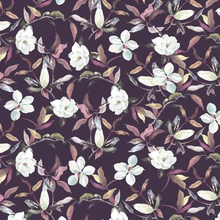 RJR Floral Serenade Magnolia Magic quilting cotton fabric in Nightfall