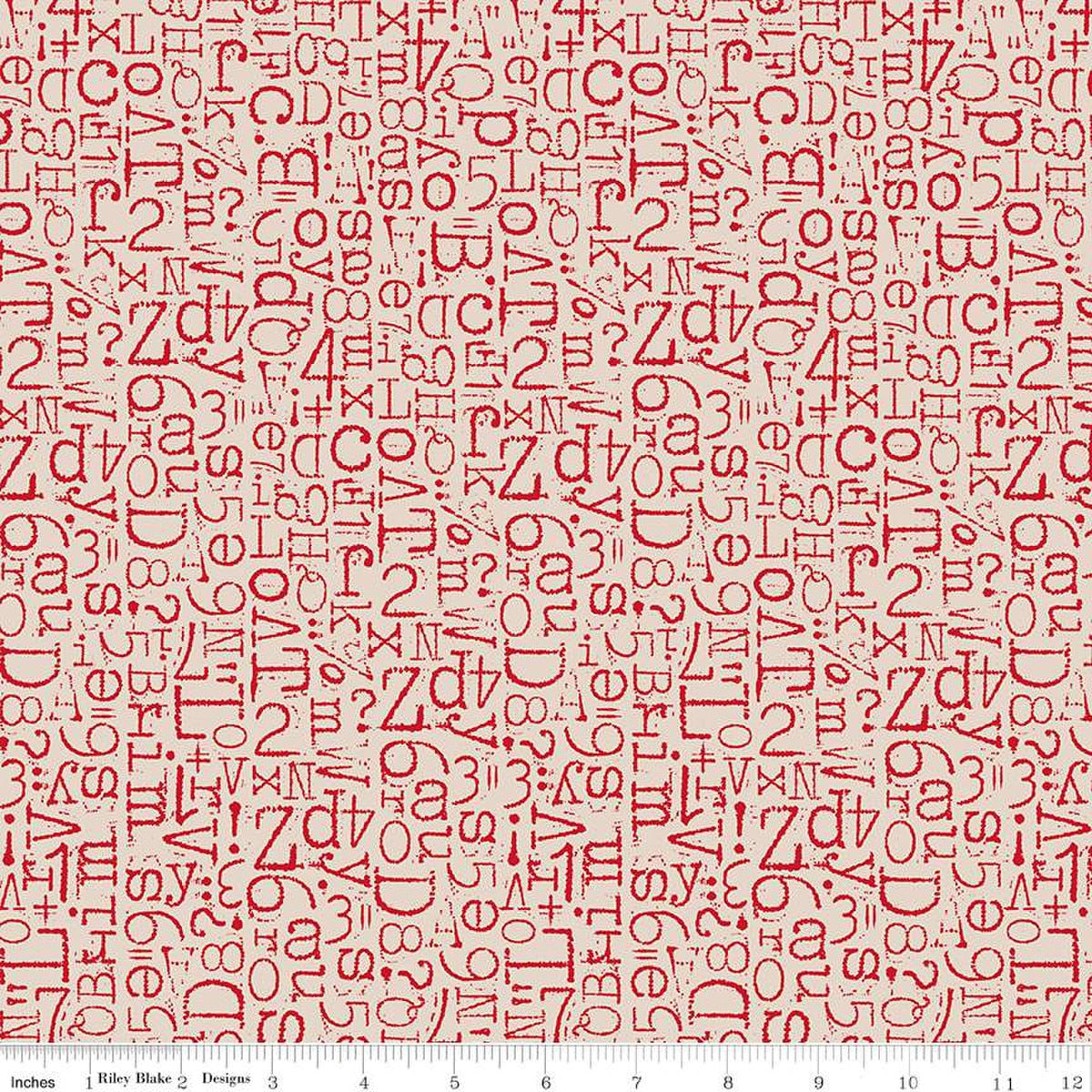 TYPE/ography Vintage Type Schoolhouse Cotton Wideback Fabric per yard