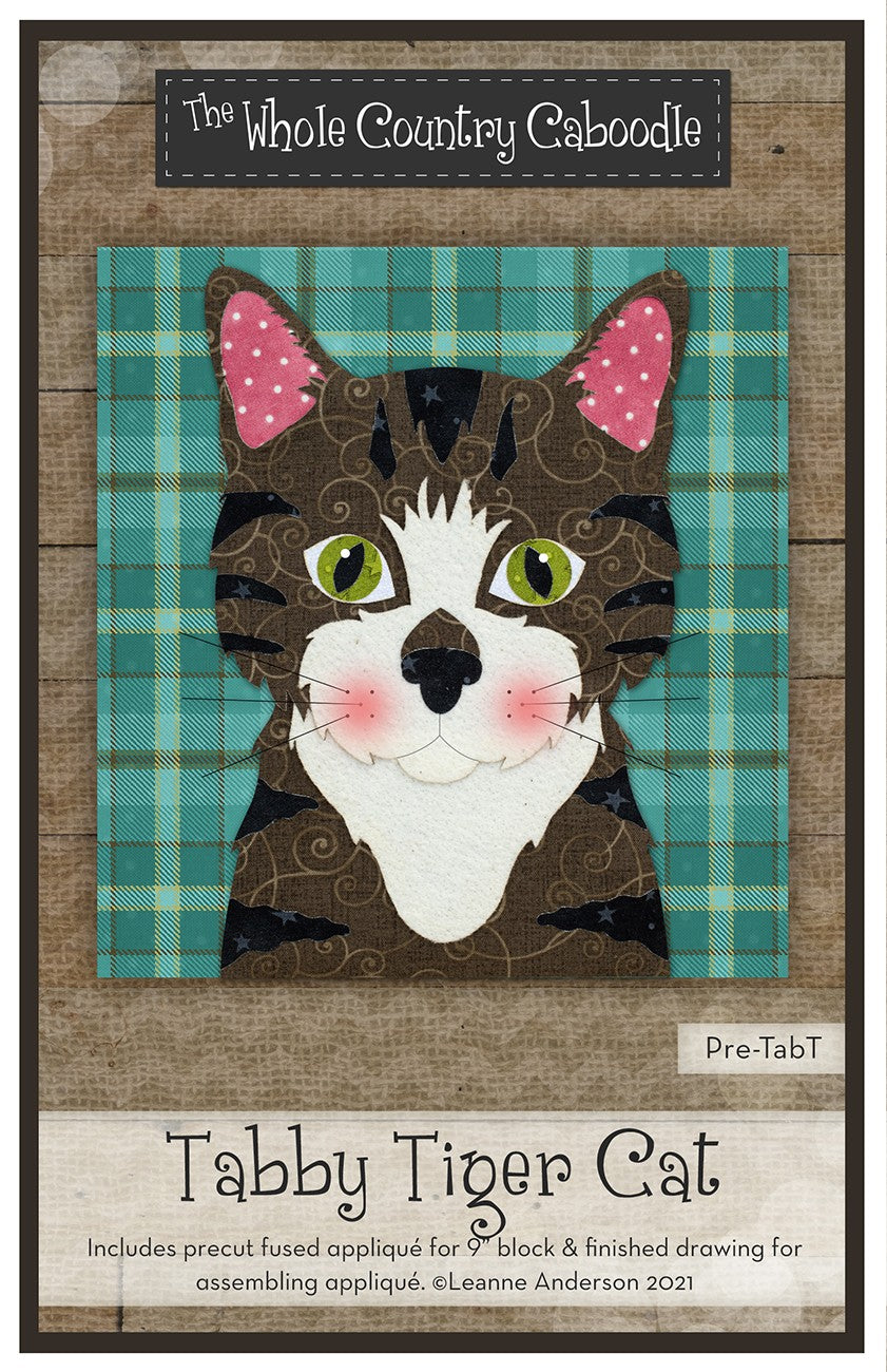 Tabby Tiger Cat Precut Fused Applique Pack
