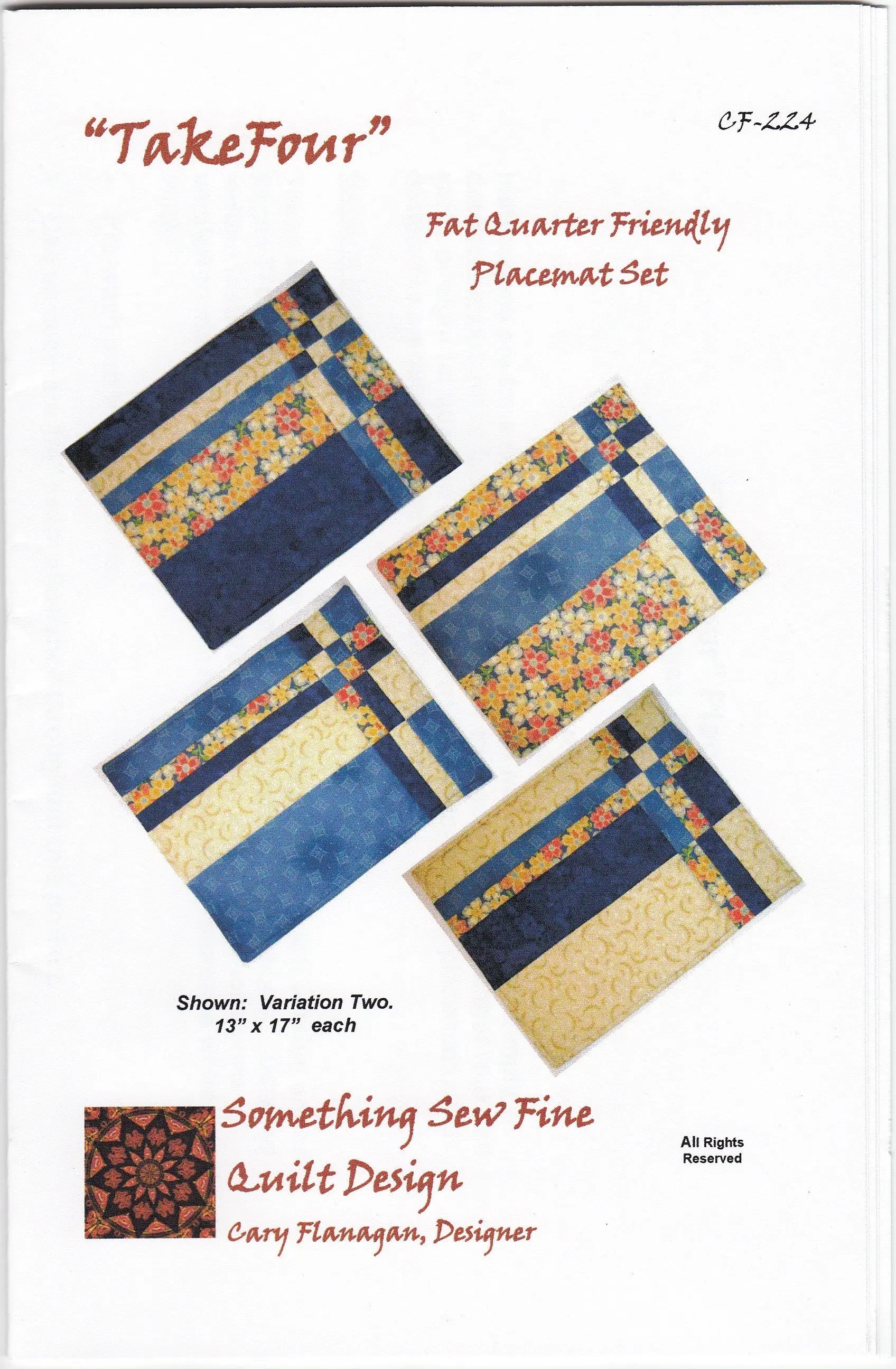 Take Four Placemats - Linda's Electric Quilters