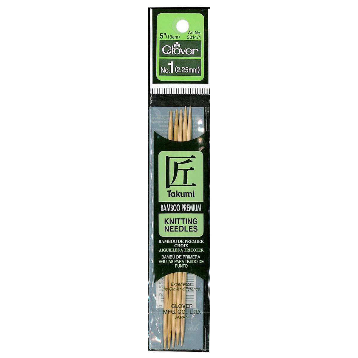 Takumi Bamboo Knitting Needles Double Pointed (5") No. 1