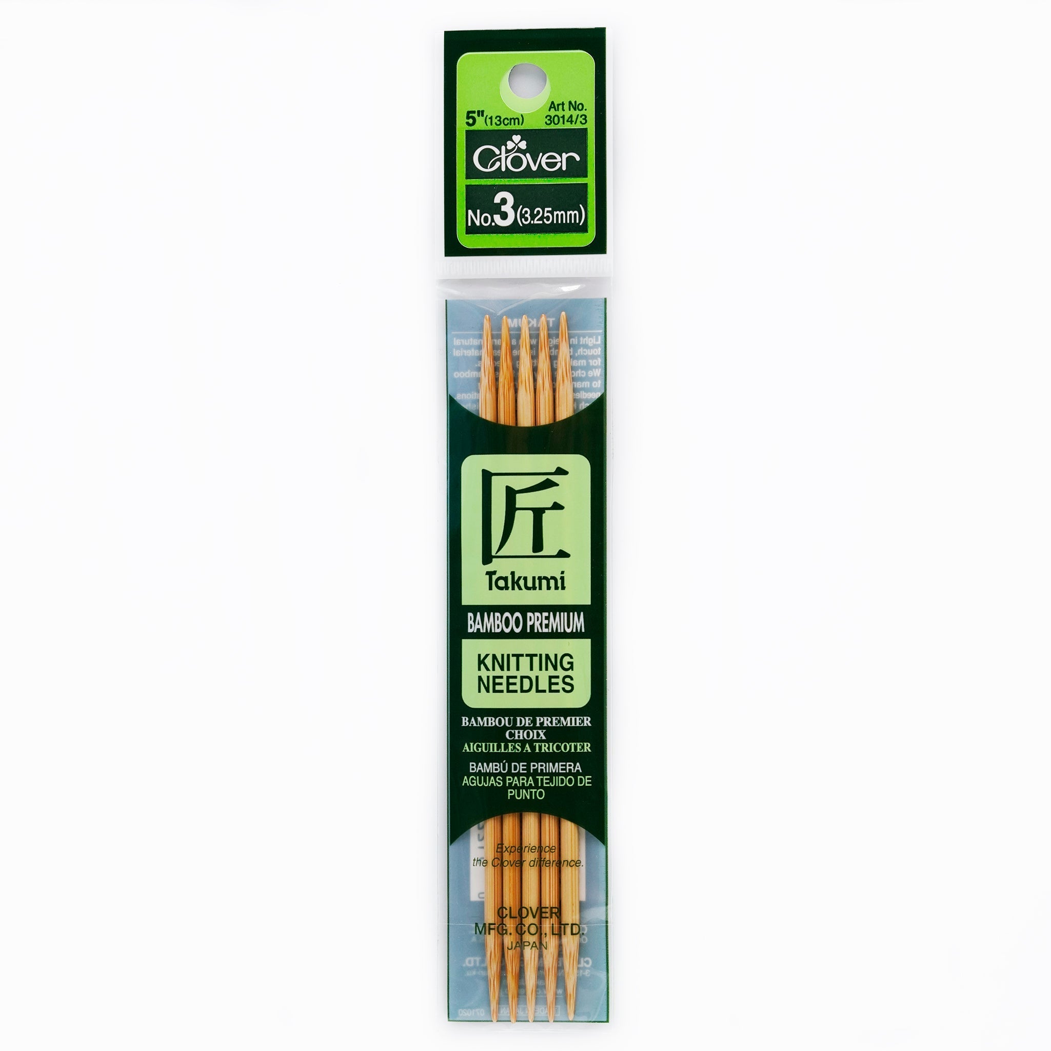 Takumi Bamboo Knitting Needles Double Pointed (5") No. 3