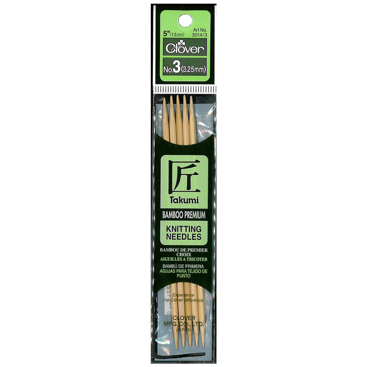 Takumi Bamboo Knitting Needles Double Pointed (5") No. 3