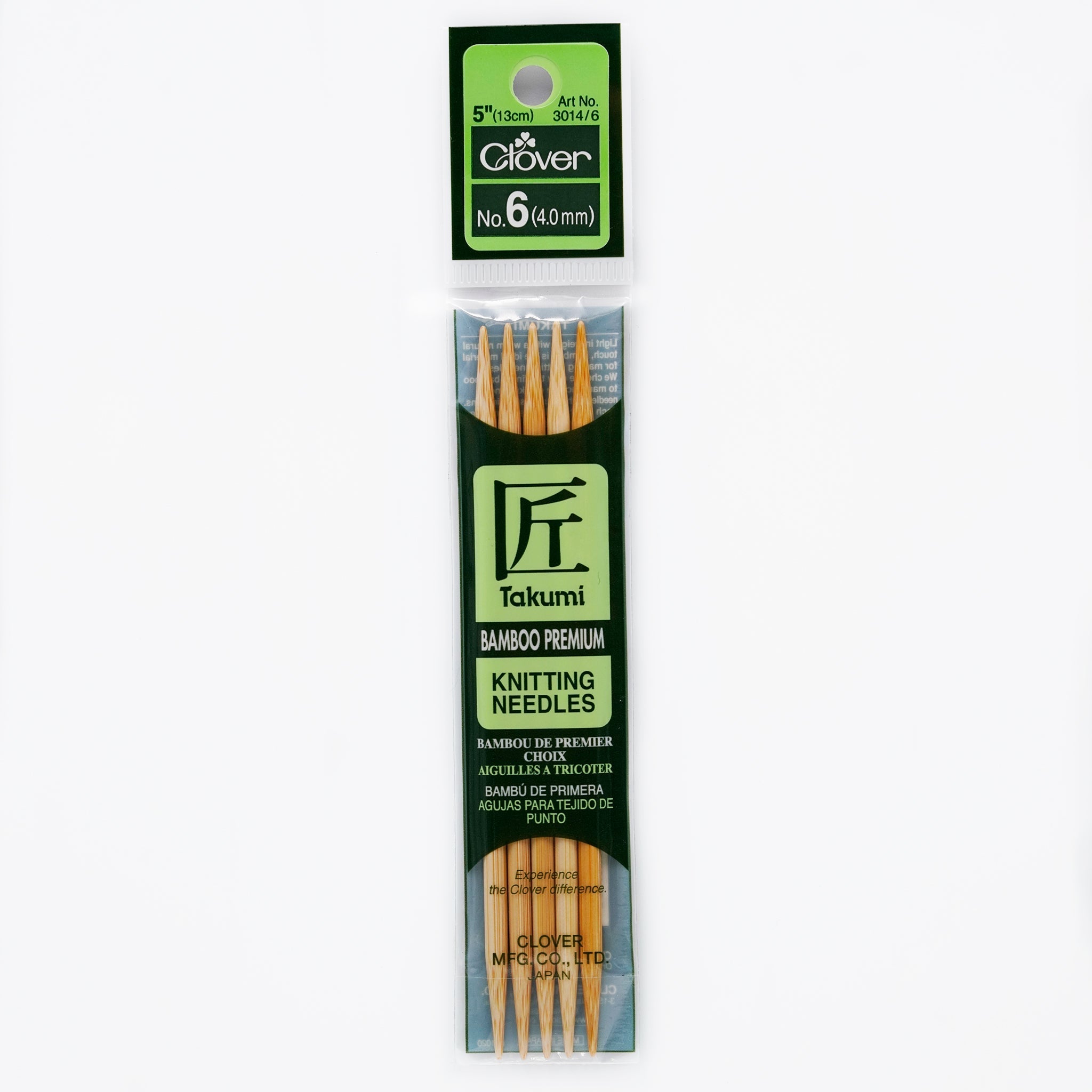 Takumi Bamboo Knitting Needles Double Pointed (5") No. 6