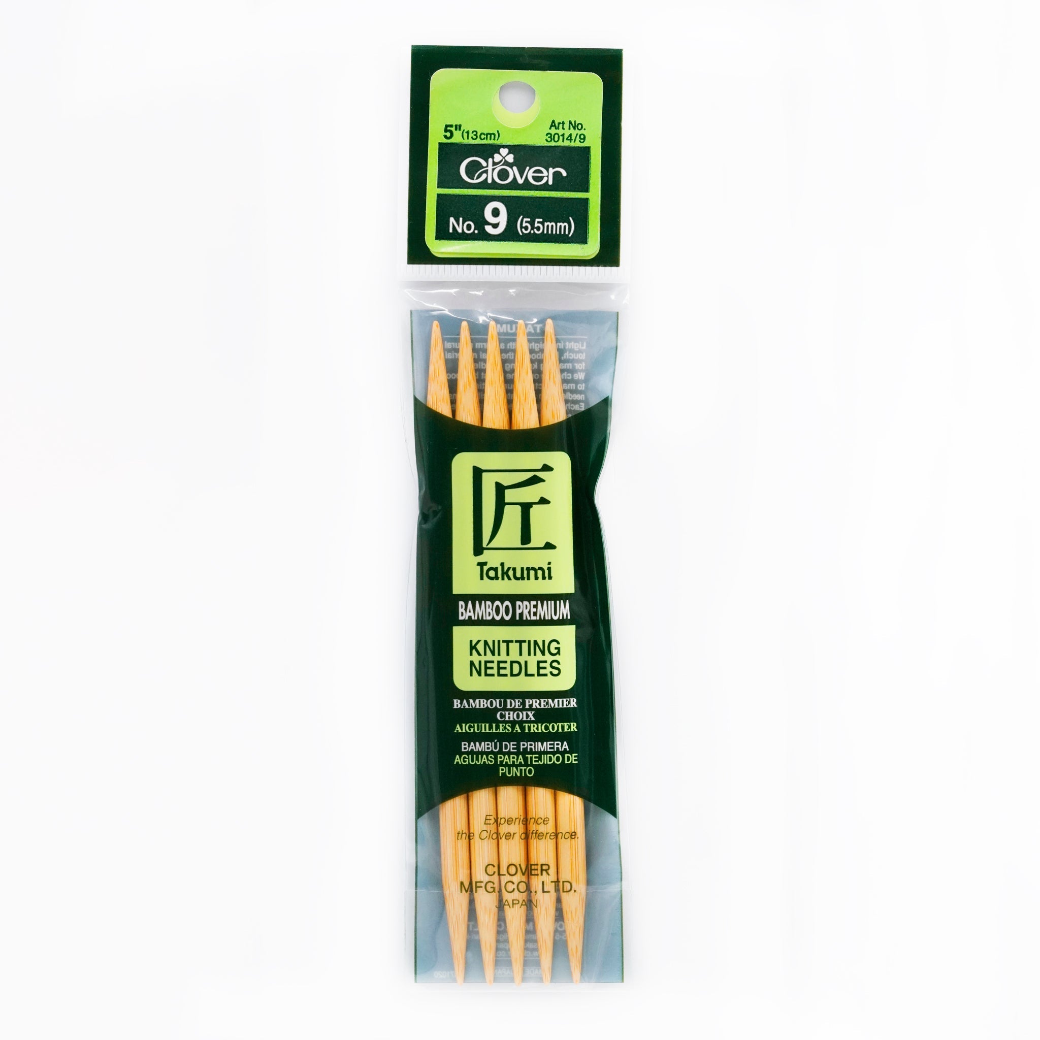 Takumi Bamboo Knitting Needles Double Pointed (5") No. 9