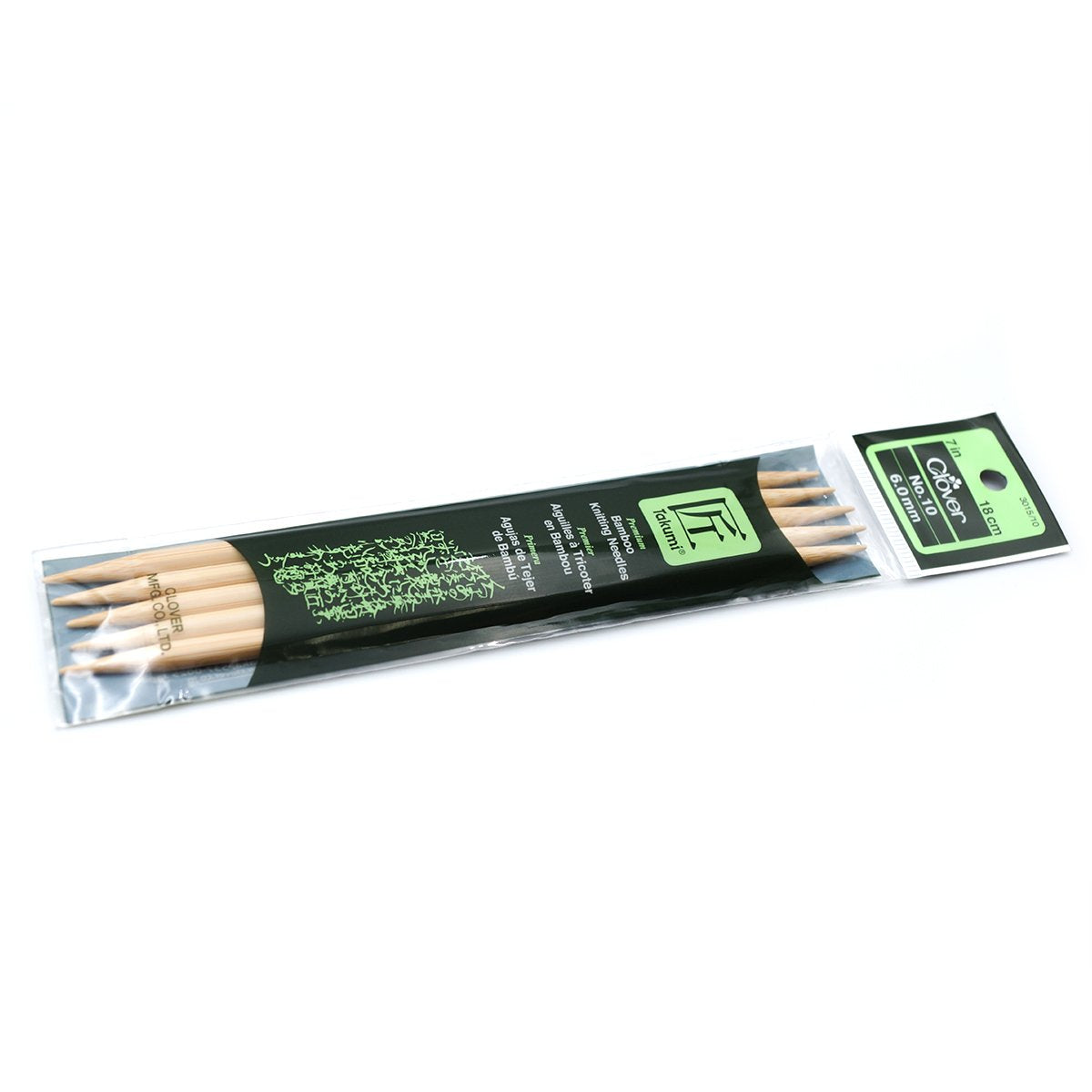 Takumi Bamboo Knitting Needles Double Pointed (7") No. 10