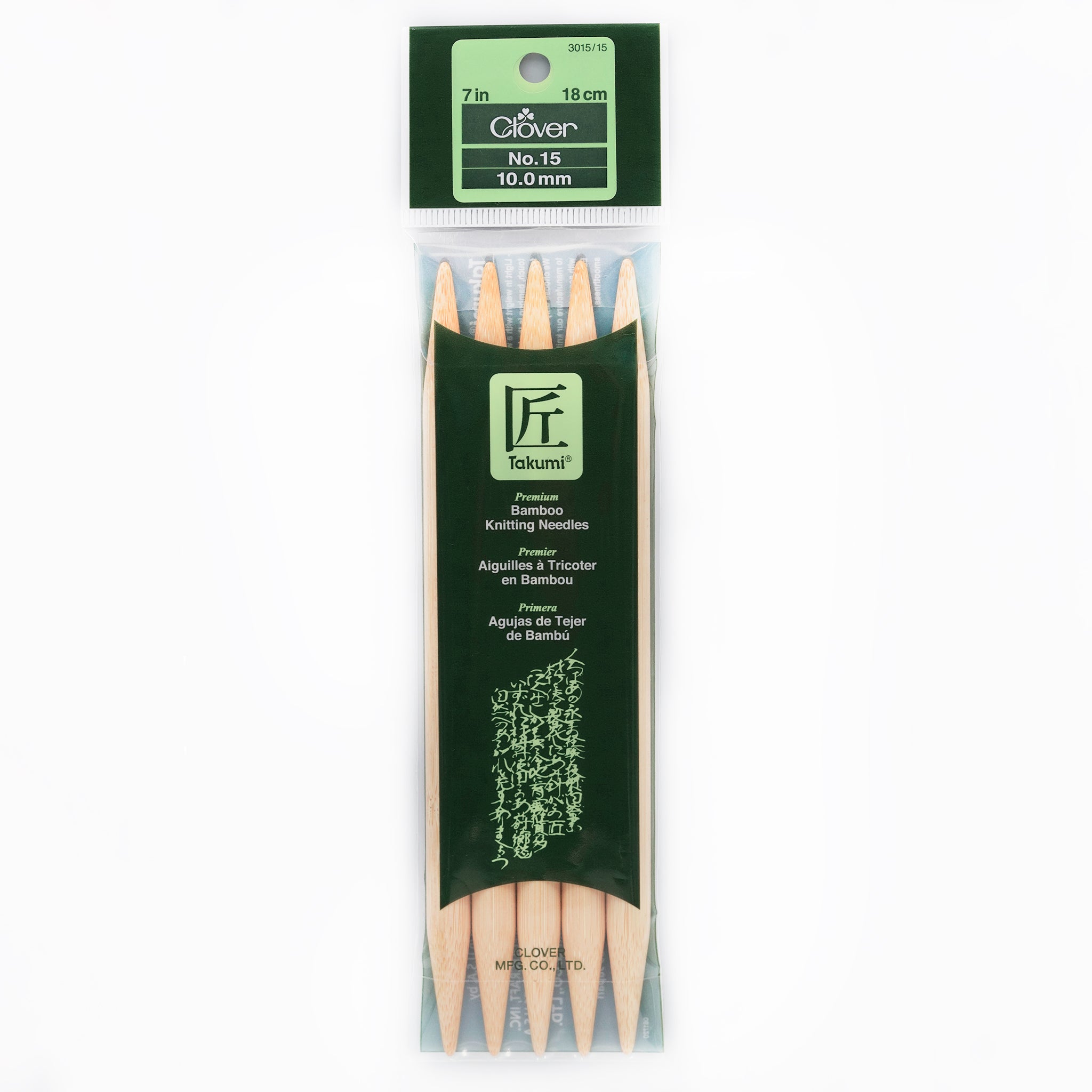 Takumi Bamboo Knitting Needles Double Pointed (7") No. 15