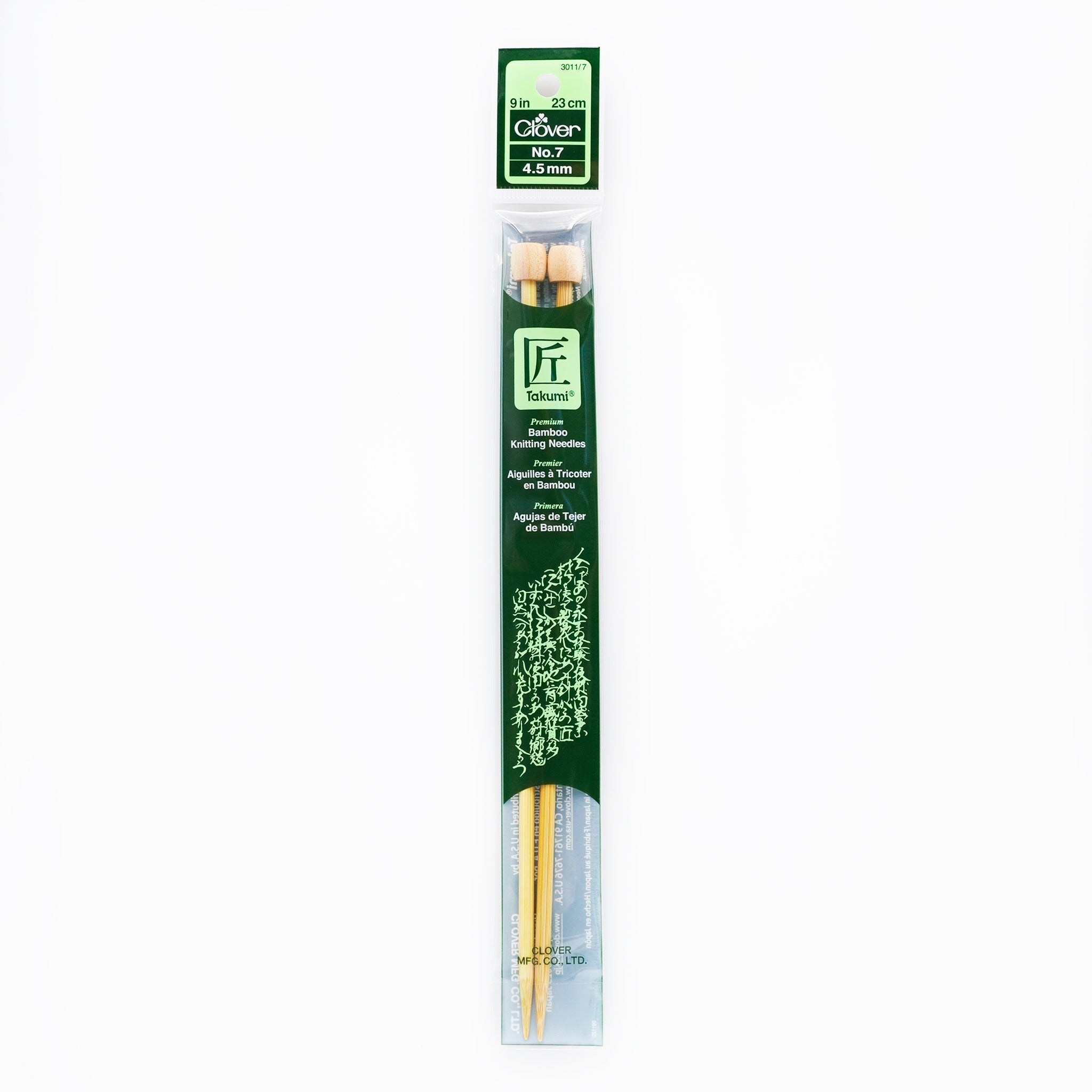 Takumi Bamboo Knitting Needles Single Pointed 9" No. 7 (4.50mm)