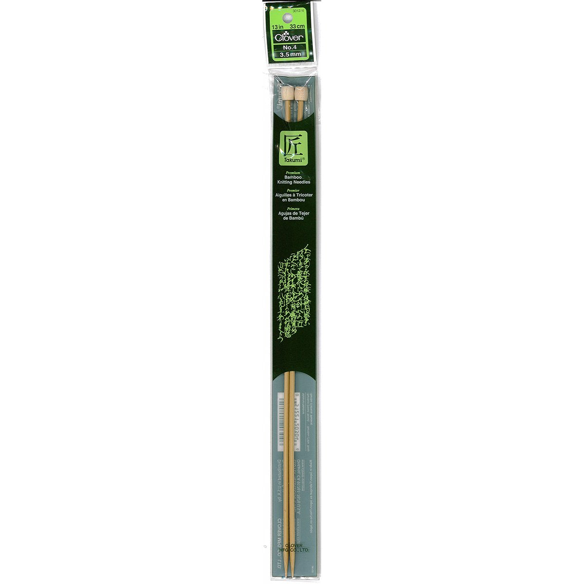 Takumi Bamboo Knitting Needles Single Pointed (13") No. 4