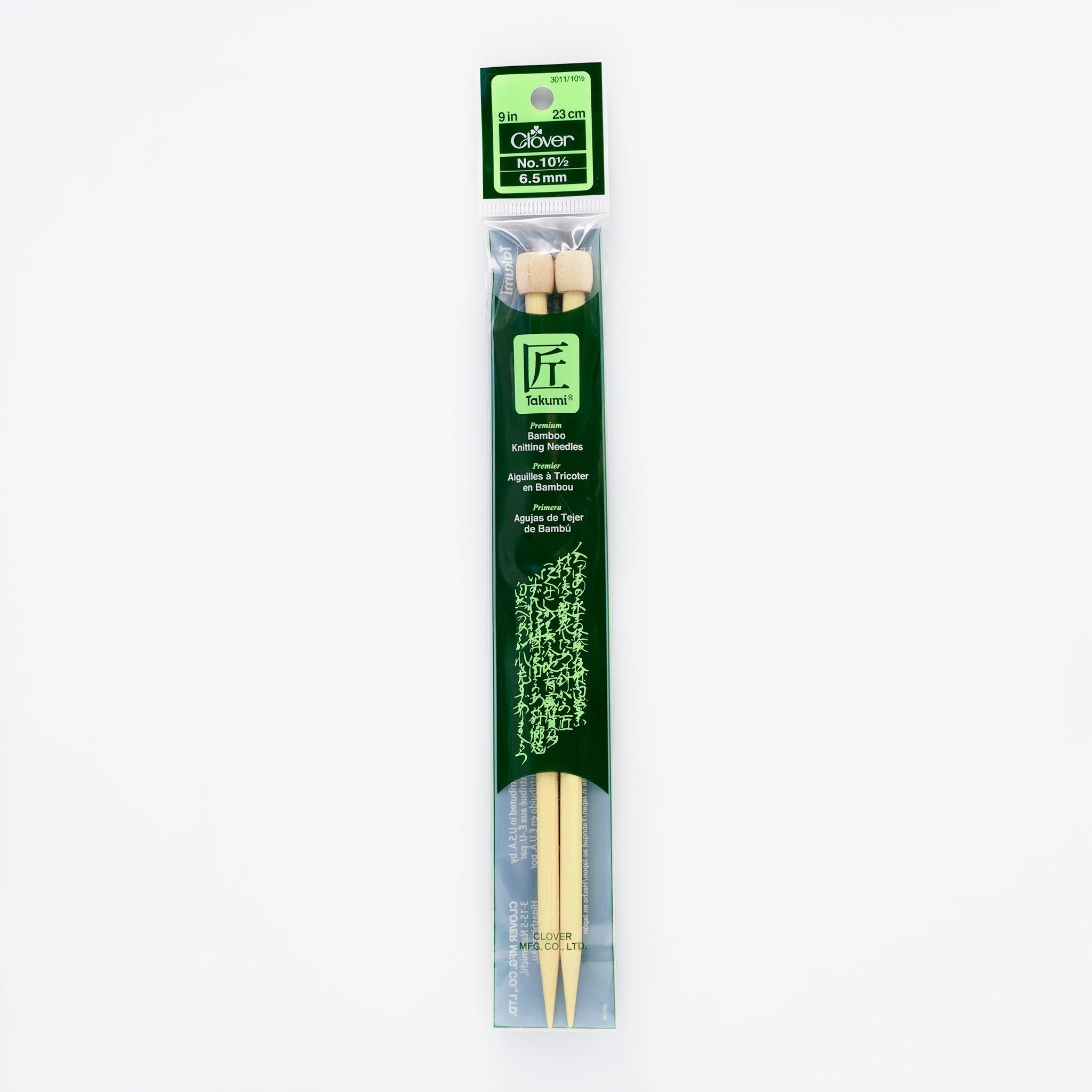 Takumi Bamboo Knitting Needles Single Pointed (9") No. 10.5