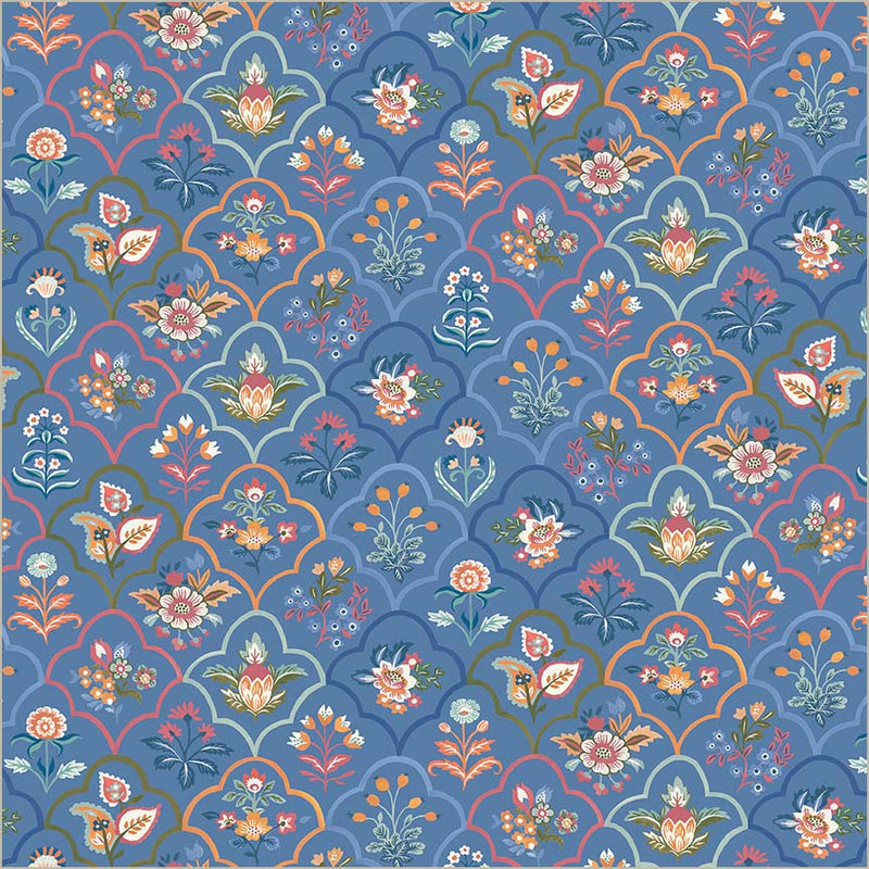 Tapestry Botanica Powder Blue Cotton 43”/44” Fabric Per Yard