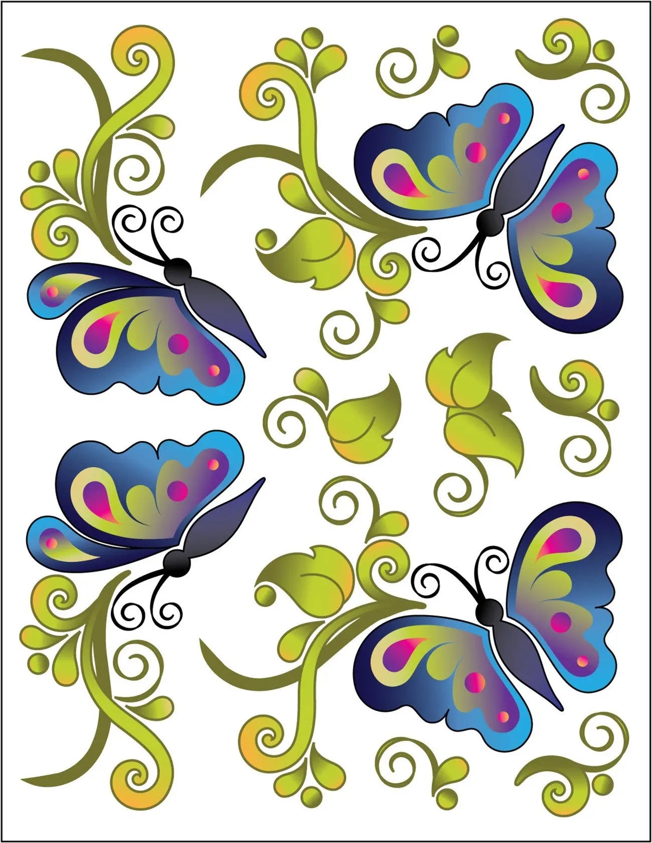 Tattoo Elementz Decal Butterfly Bliss (Printed On Clear) - Linda's Electric Quilters