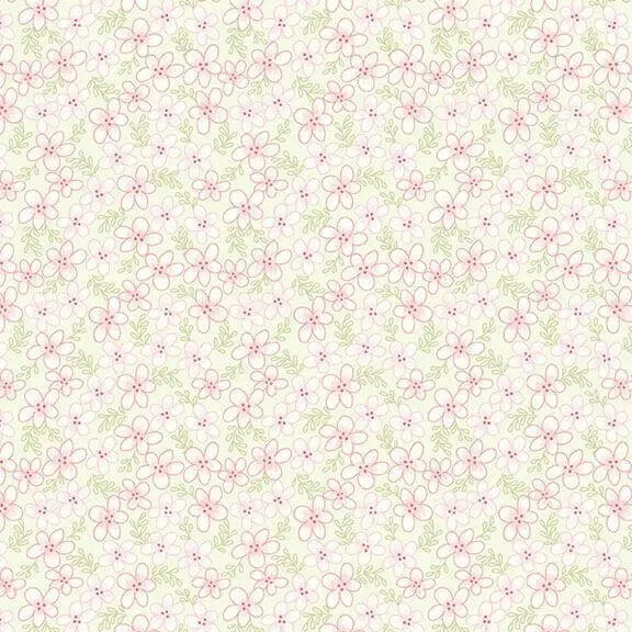 Tea for Two - Flower - Pink 44" / 45" Fabric Per Yard The Fabric Company
