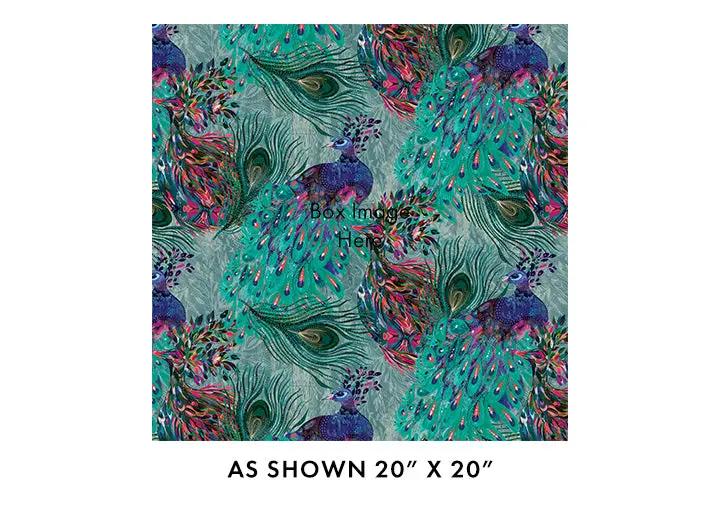 Teal/Multi Affinity Peacock Cotton 44"/45" Fabric Per Yard Benartex Inc