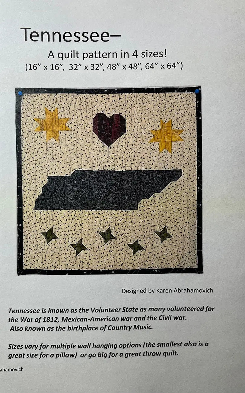 Tennessee Quilt Pattern - Linda's Electric Quilters