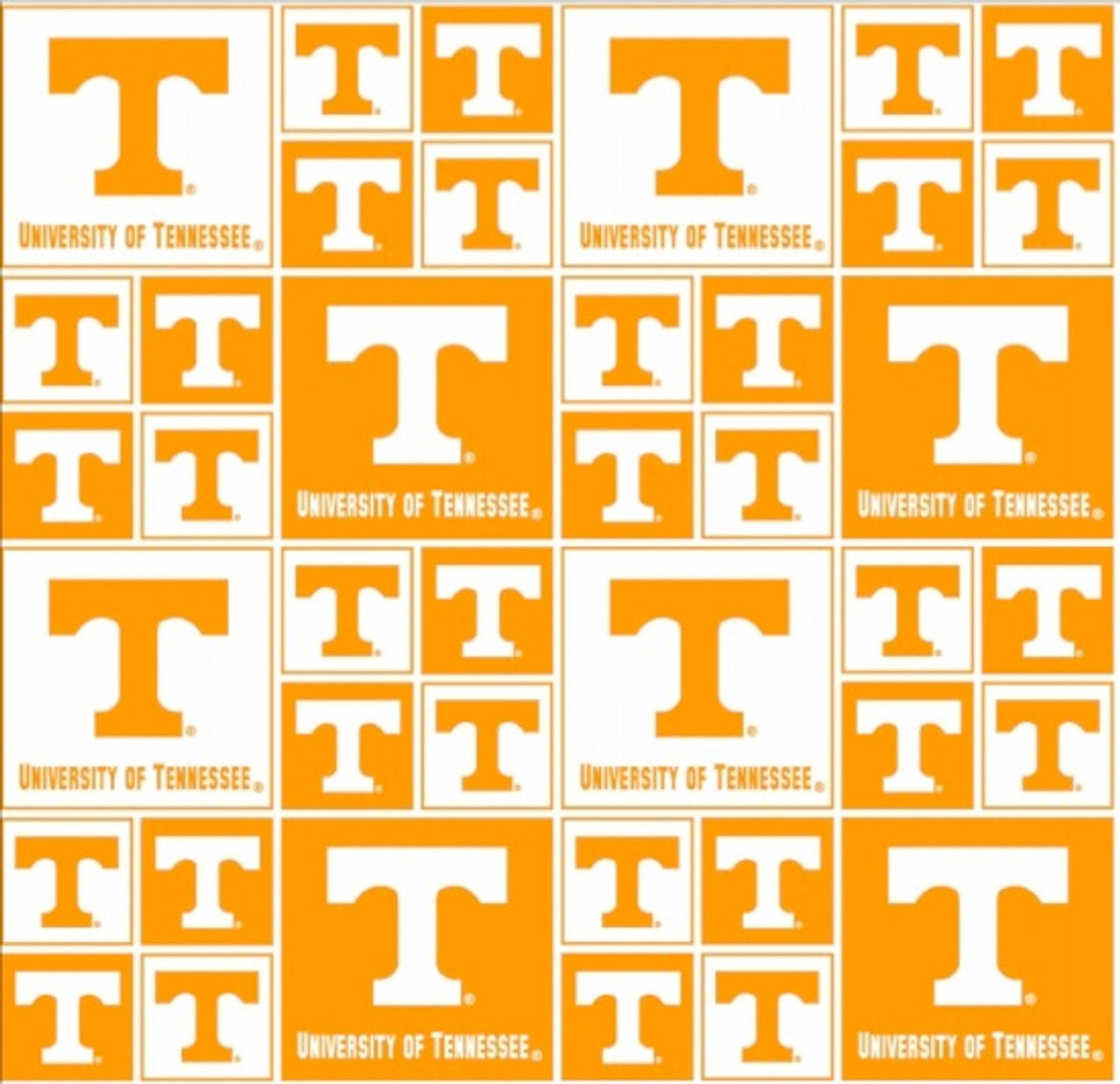 Sykel Tennessee Volunteers box allover licensed collegiate quilting cotton by the yard