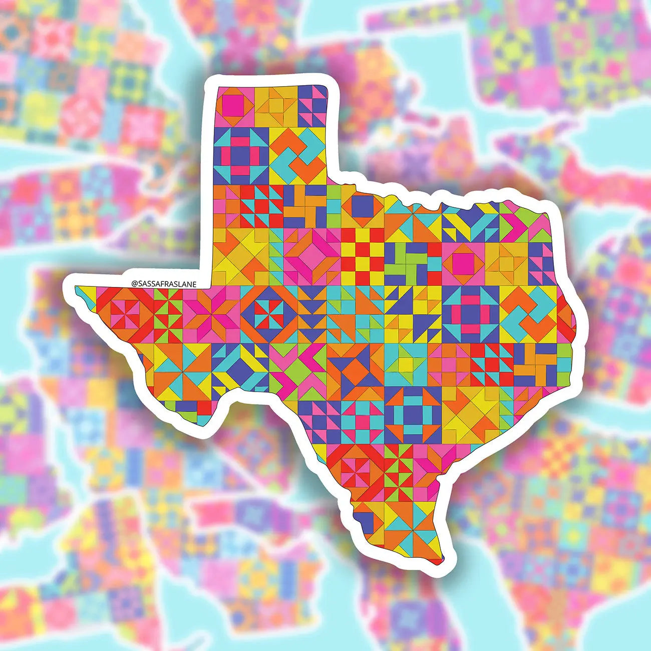 Texas State Quilt Stickers