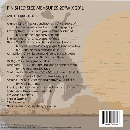 Texas State of Mind Embroidery Pattern Laurie Kent Designs