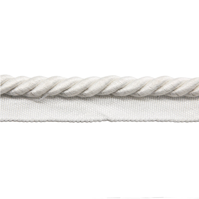 Texture Collection - 3/8" Width Cord with Lip in Cotton (50 Yard Roll) - BC-14000-27 White