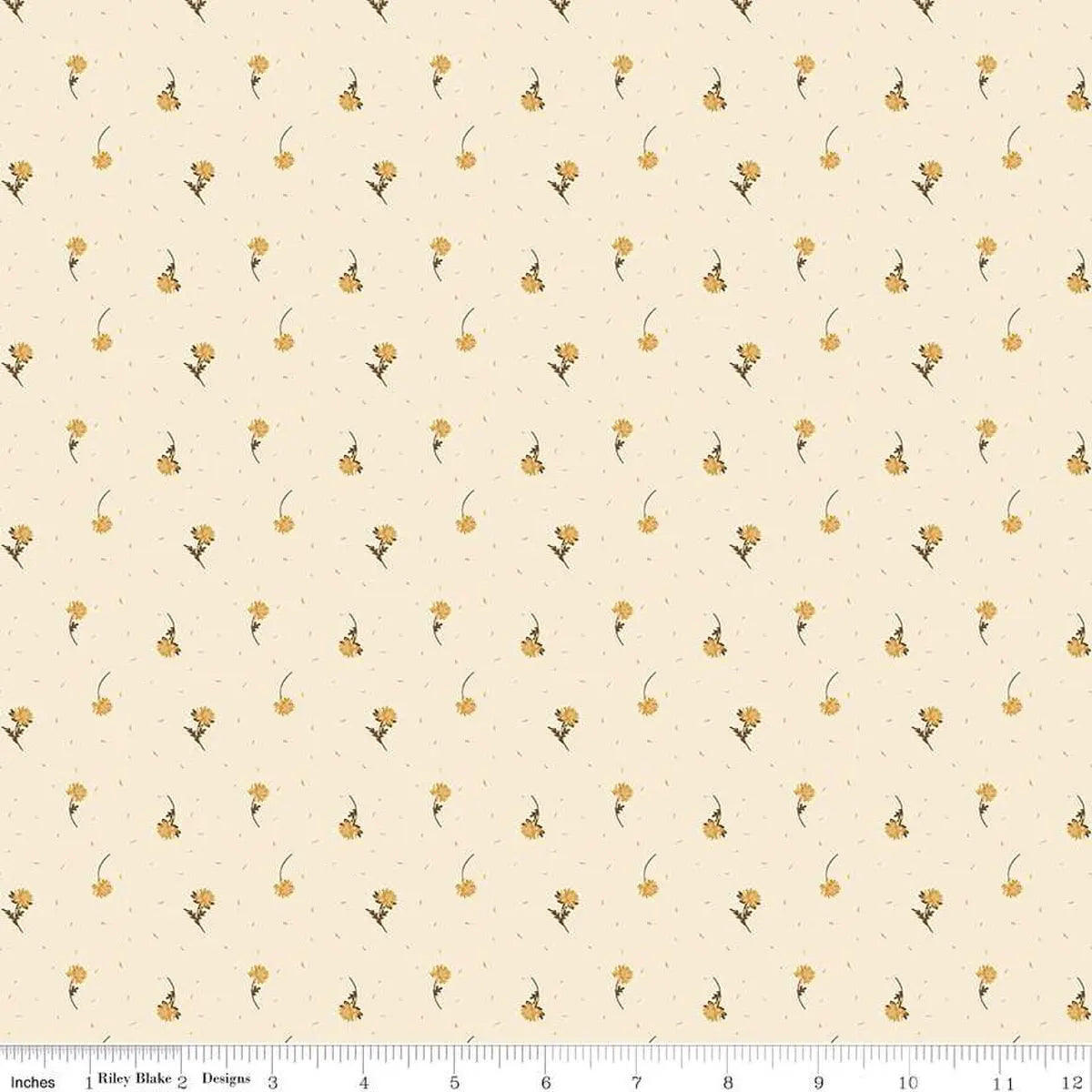 The Awe of Autumn Flower Toss Cream 43"/44" Fabric Per Yard Riley Blake Designs