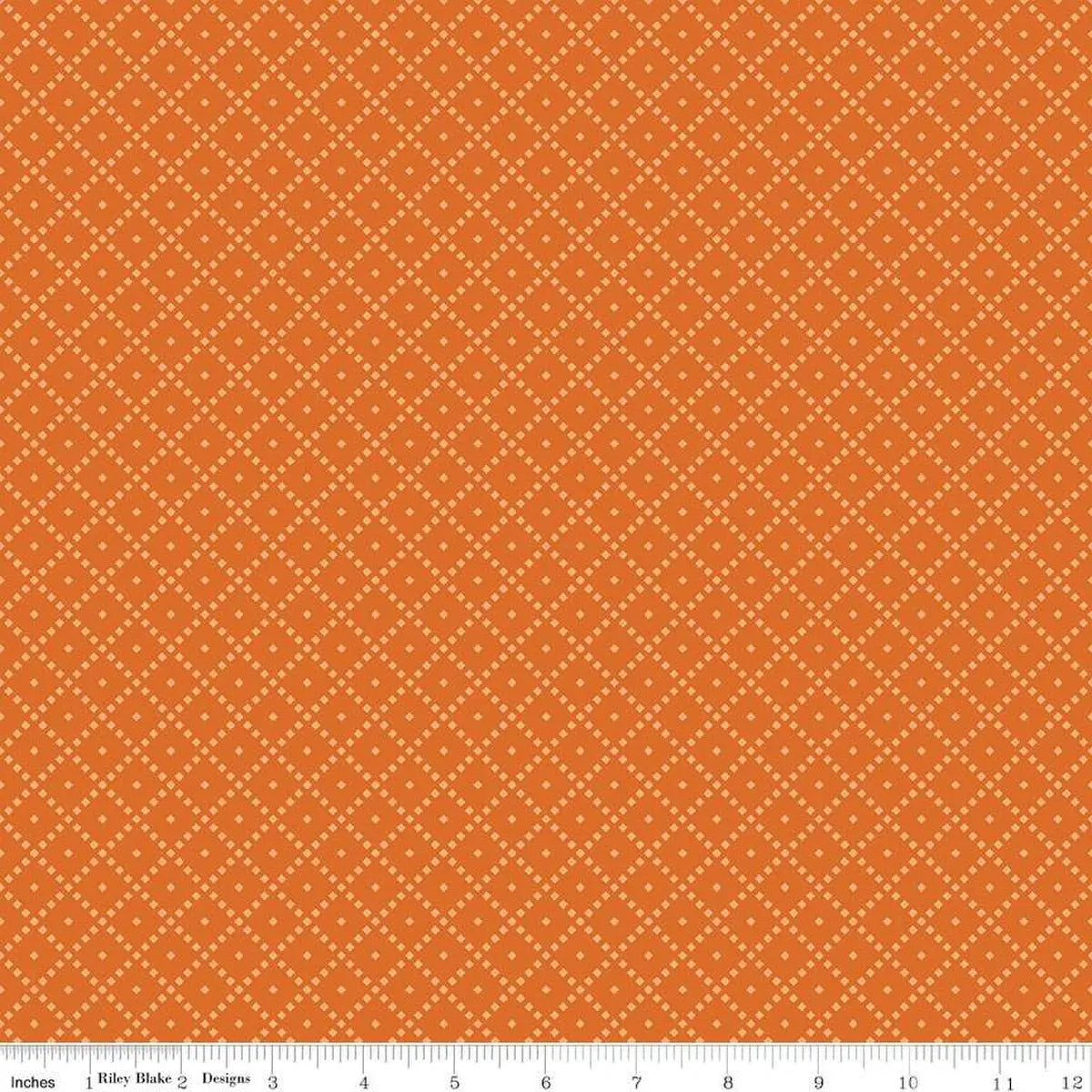The Awe of Autumn Grid Orange 43"/44" Fabric Per Yard Riley Blake Designs