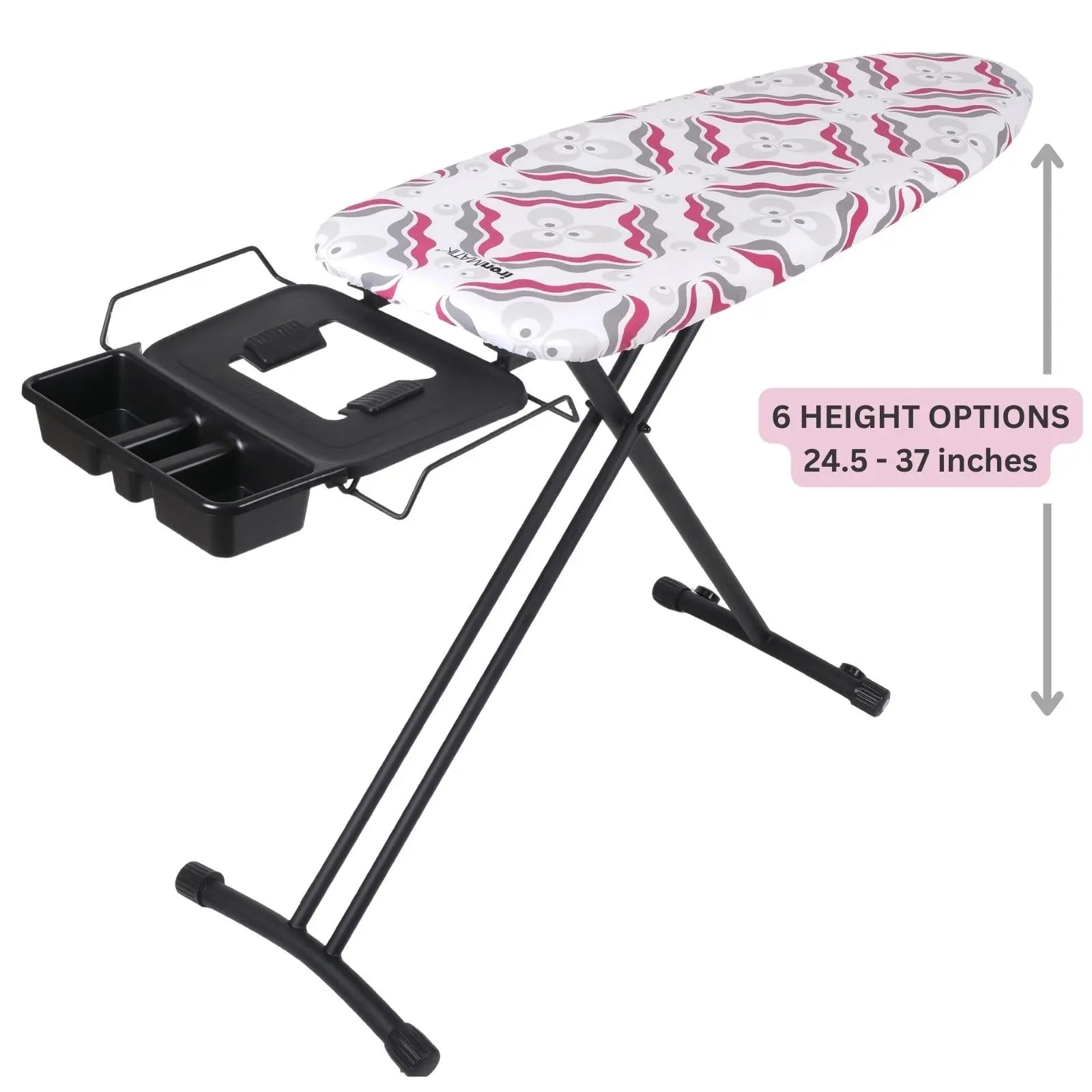 The BLACK Collection - Space Maker Premium Ironing Board in Chintamani Purple ironMATIK