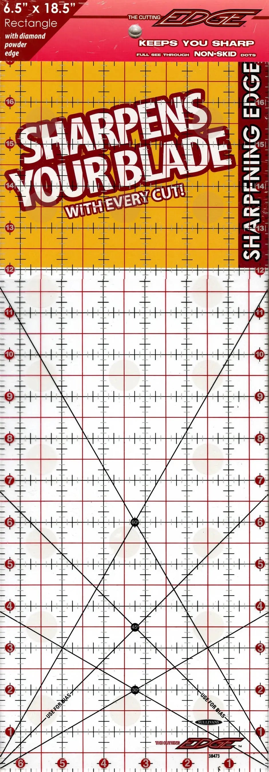 The Cutting Edge Clear Sharpening Edge Ruler 6-1/2in x 18-1/2in