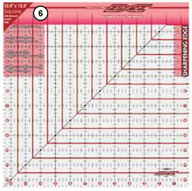 The Cutting Edge Sharpening Edge Ruler 12-1/2in Square - Linda's Electric Quilters