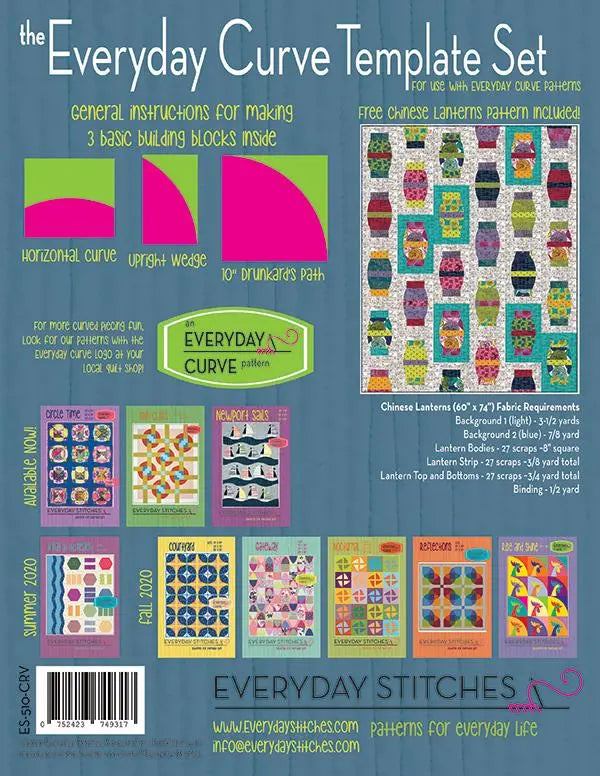 The Everyday Curve Template Set by Everyday Stitches - Linda's Electric Quilters