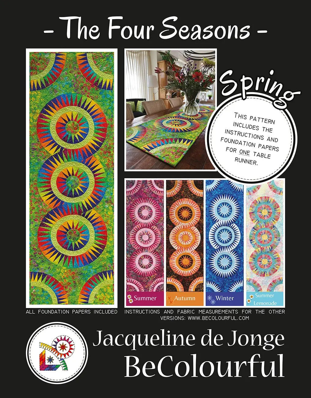The Four Seasons Table Runner Spring - Linda's Electric Quilters
