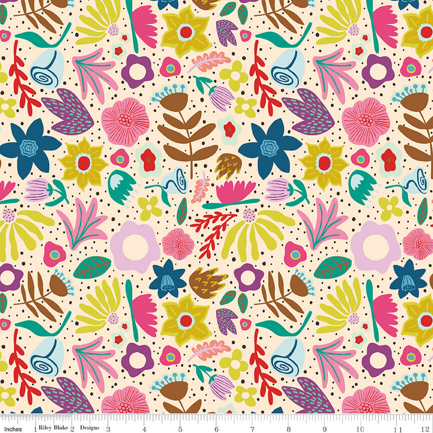 The Genesis of a Journey - Along the Way - Cream 44"/45" Fabric Per Yard