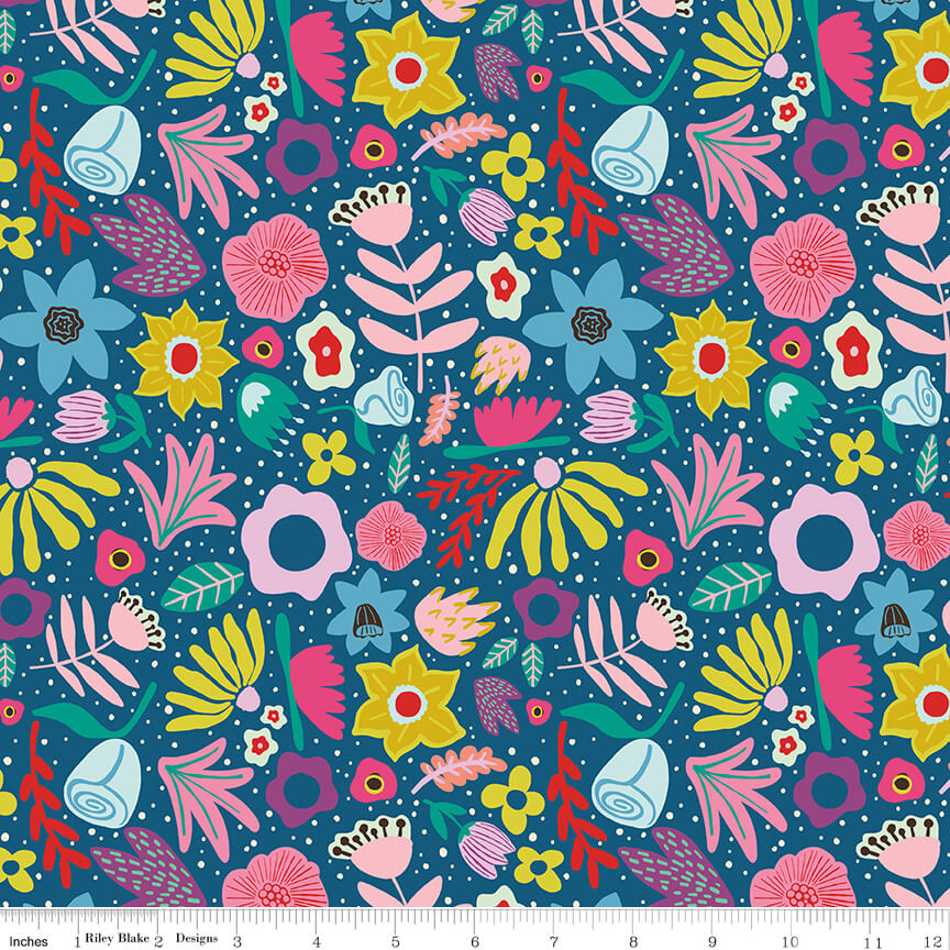 The Genesis of a Journey - Along the Way - Denim 44"/45" Fabric Per Yard