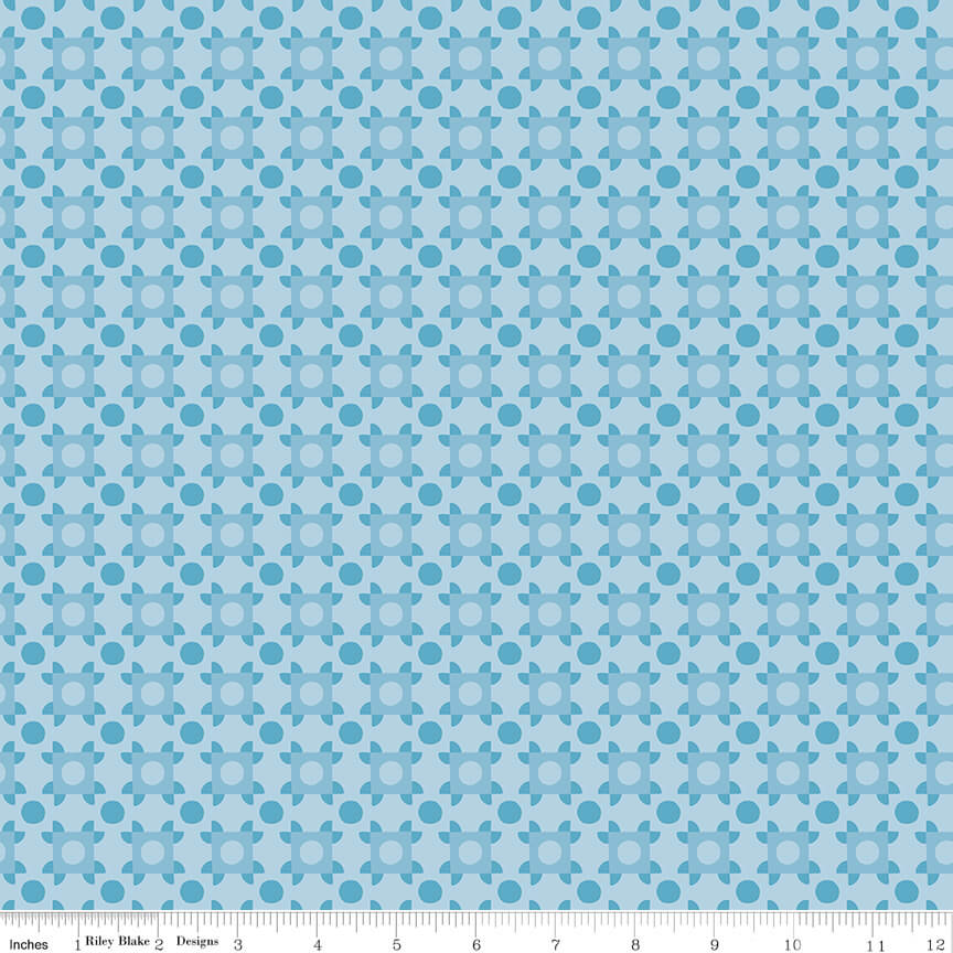 The Genesis of a Journey - Patchwork Piazza - Blue 44"/45" Fabric Per Yard