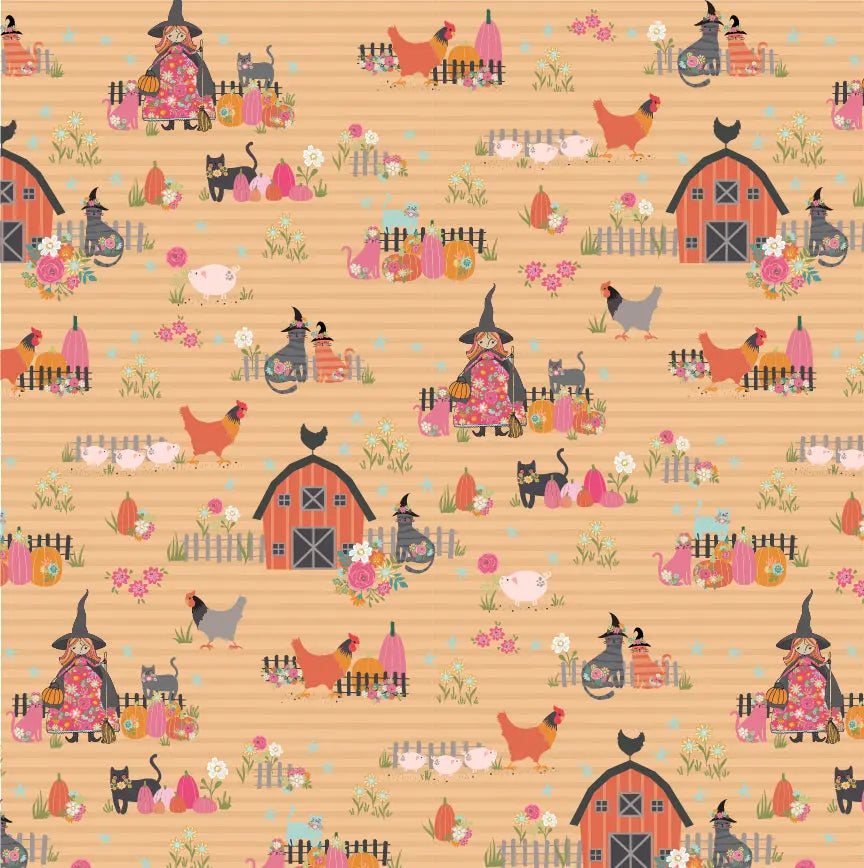 The Good Witch Poppie Cotton Orange 44"/45" Fabric Per Yard Poppie Cotton