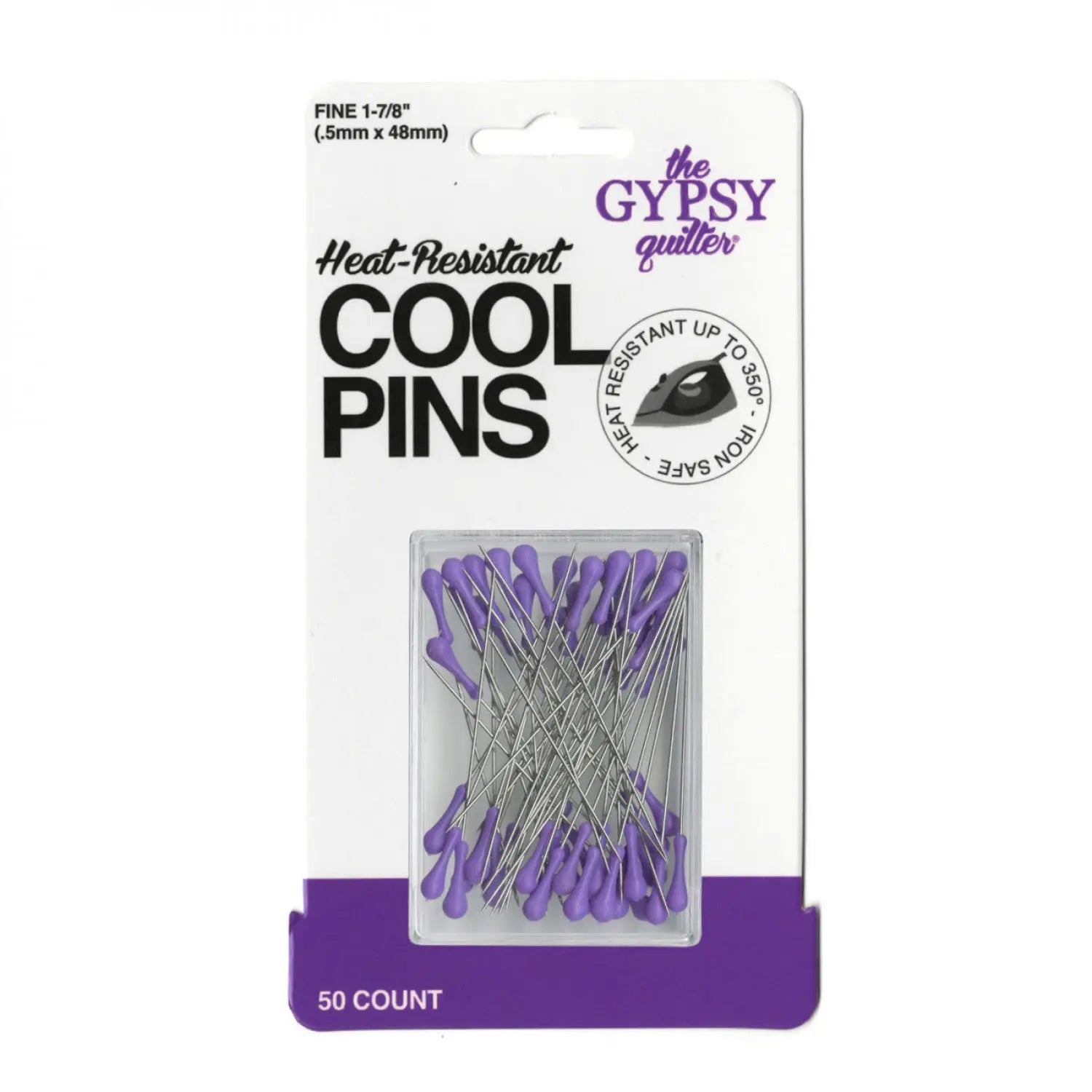 The Gypsy Quilter Cool Pins Gypsy Purple 50pc - Linda's Electric Quilters