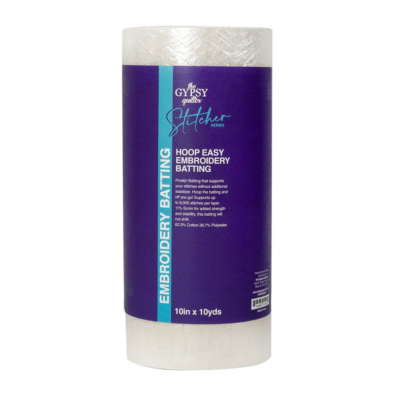 The Gypsy Quilter Embroidery Batting 10in x 10yds - Linda's Electric Quilters