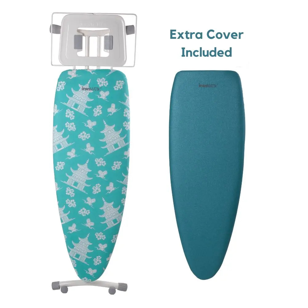 The PAGODA Collection - Space Surfer Premium Ironing Board in Pagoda Blue ironMATIK