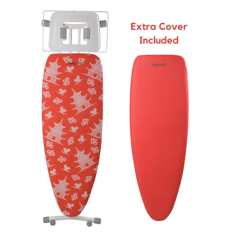The PAGODA Collection - Space Surfer Premium Ironing Board in Pagoda Orange ironMATIK