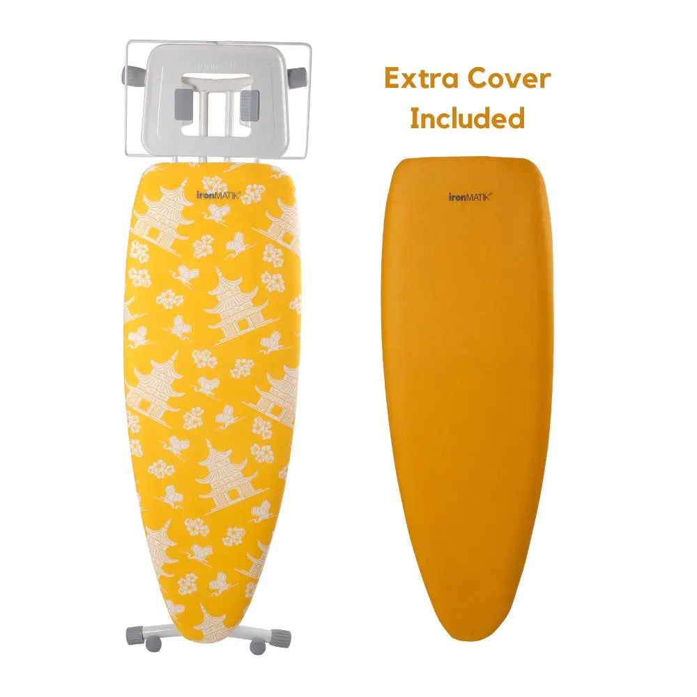 The PAGODA Collection - Space Surfer Premium Ironing Board in Pagoda Yellow ironMATIK