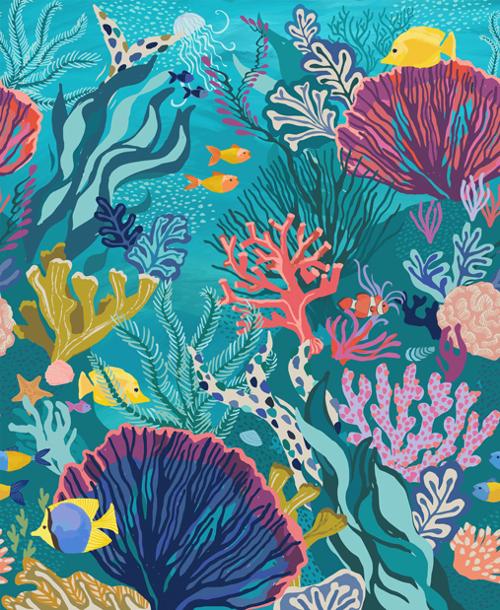 The Reef Panel 36" x 44" Panels Scenic Fish
