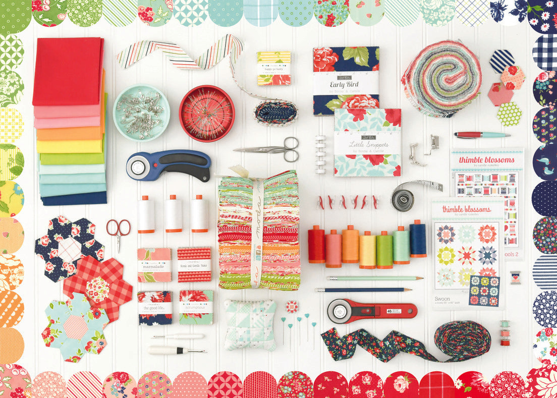 Thimble Blossoms Jigsaw Puzzle for Adults by Camille Roskelley