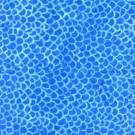 Timeless Treasures Tonga B2514 Blue Fish Scales 45" Fabric Per Yard Fabric Fanatics