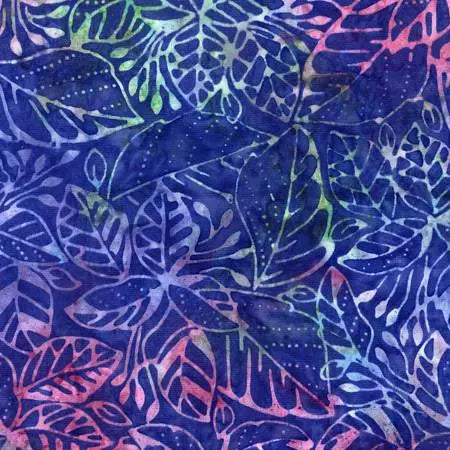 Timeless Treasures Tonga-B8213 Grape Jungle Leaves 45" Fabric Per Yard Fabric Fanatics