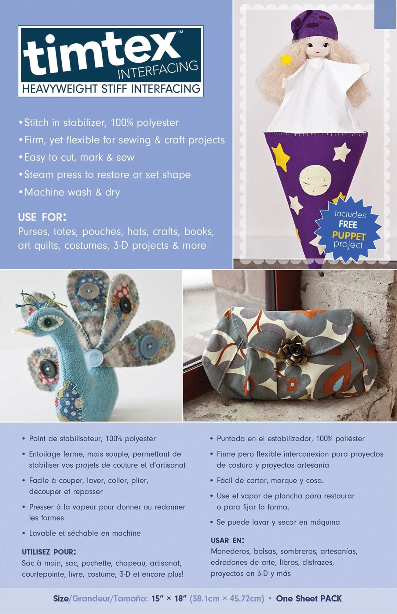 Timtex Craft Pack 15in x 18in - Linda's Electric Quilters