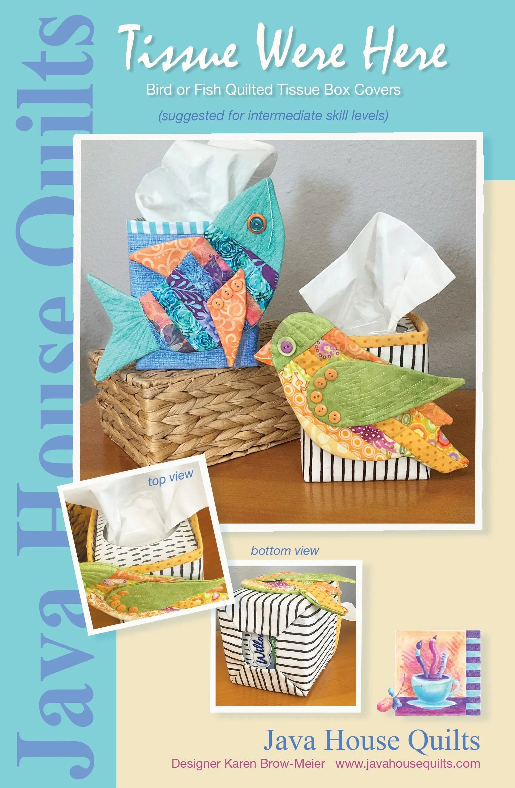 Tissue Were Here Tissue Box Cover - Linda's Electric Quilters