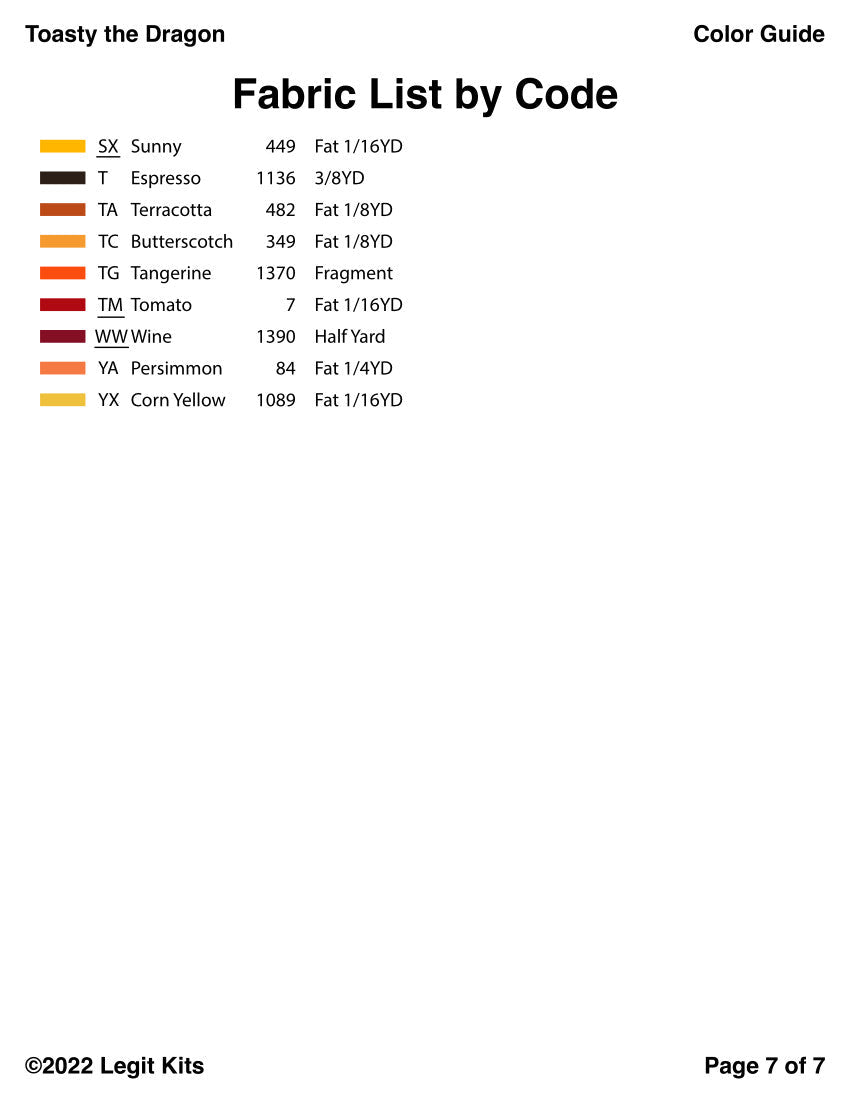 Toasty the Dragon Pattern
