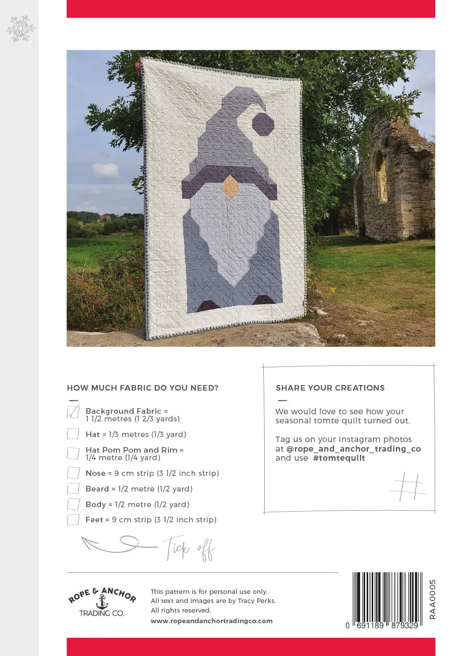 Tomte Quilt Pattern Rope & Anchor Trading Co.