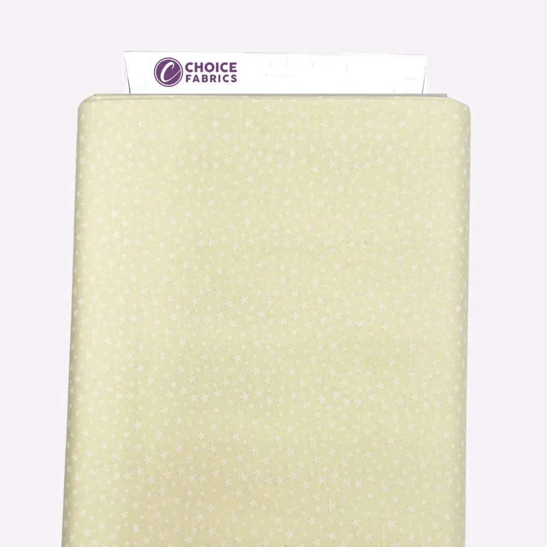 Tone on Tone 108" Supreme Backings - White on Cream - Stars Wideback Fabric Per Yard The Fabric Company