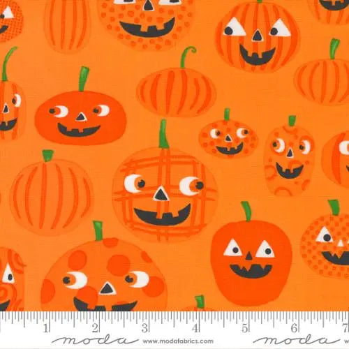 Too Cute To Spook Orange Pumpkin 44"/45" Fabric Per Yard Moda Fabrics & Supplies