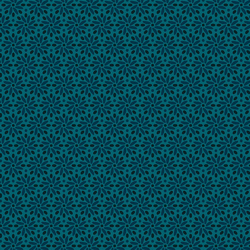 Benartex Transparency daisy teal quilting cotton by the yard